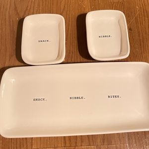 Rae Dunn snack tray and bowl